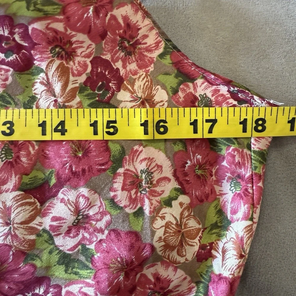 Vintage Pinx Nightgown M Floral Made USA Satin‎ Floral Lingerie Sexy Cottagecore